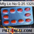 Mfg Lic No G 25 1325 06